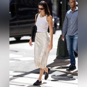 Mango Silver Sequin Women's Skirt